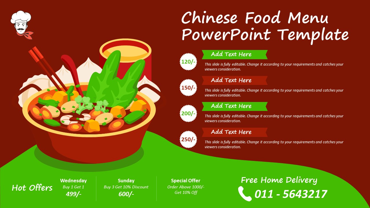 Chinese Food Menu PowerPoint Template